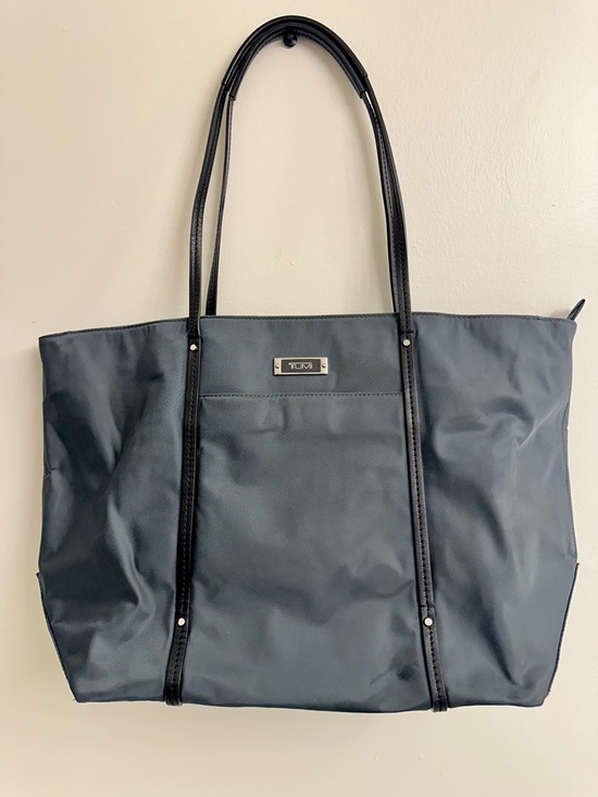 Tumi Handbags - Tumi Voyager Zip Tope Gray and Black Nylon Tote
